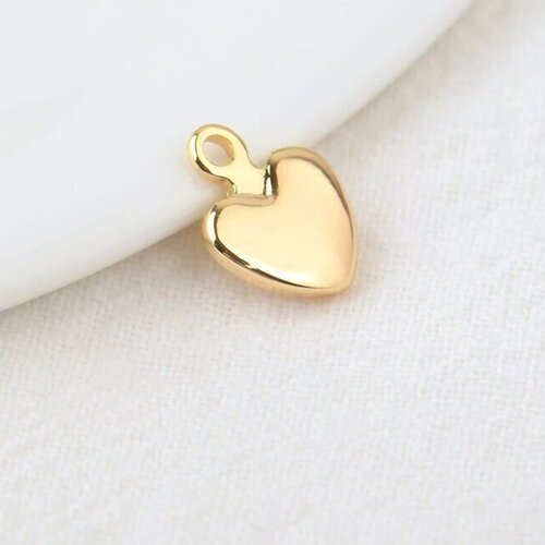 Petits pendentifs  en forme de cœur, en plaqué or 24k