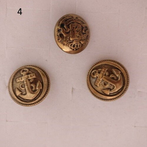 3 boutons en bronze vintage  des années 1970  avec dos de tige