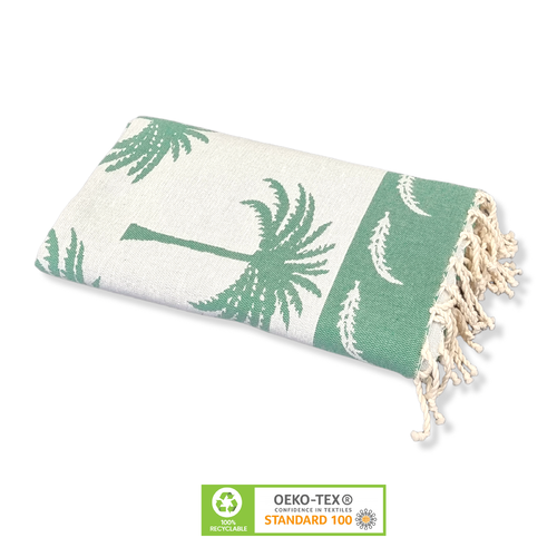 Fouta palmier 100% coton – vert