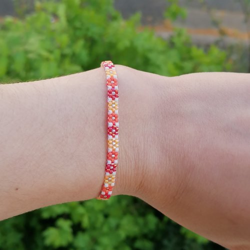 Bracelet floral "les ensoleillés" en perles miyuki - bijou fin- idée cadeau