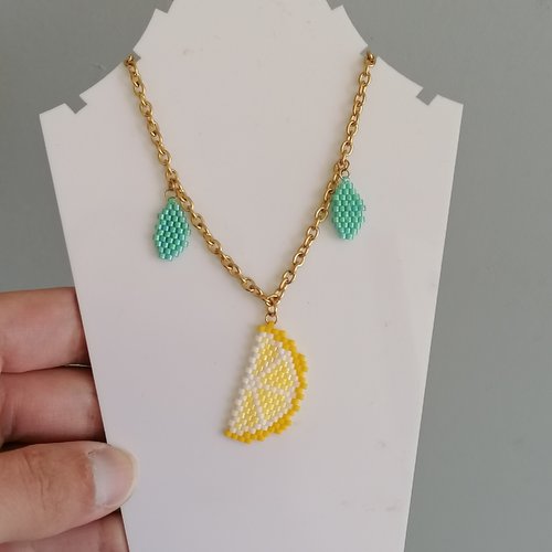 Collier soline , une fraicheur estival - idée cadeau - perles miyuki - collier citron -collier été