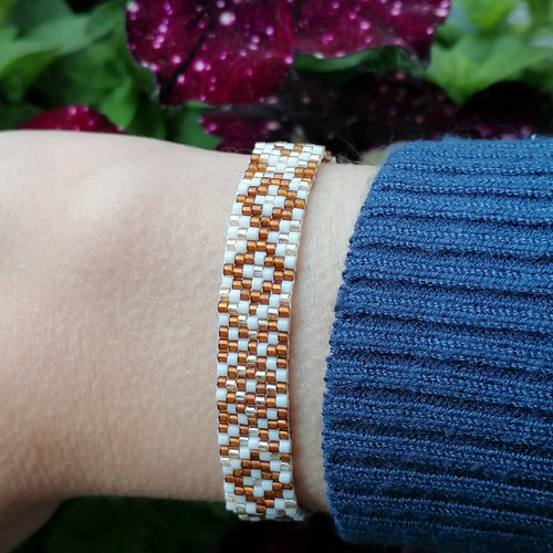 Bracelet " nougatine" fait main en perles miyuki