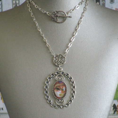 Collier plastron pendentif « série masques 1 »
