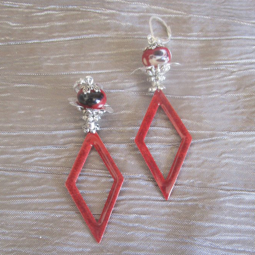 Ravissantes boucles d’oreilles en cuivre émaillé