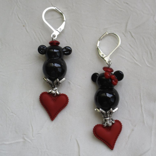 Ravissantes boucles d’oreilles en verre de murano et métal argenté