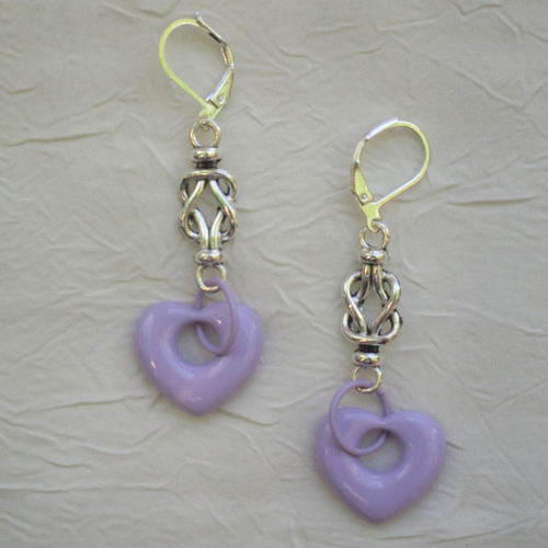 Ravissantes boucles d’oreilles en verre de murano et métal argenté