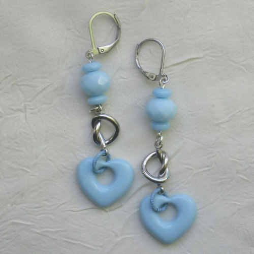 Ravissantes boucles d’oreilles en verre de murano et métal laqué