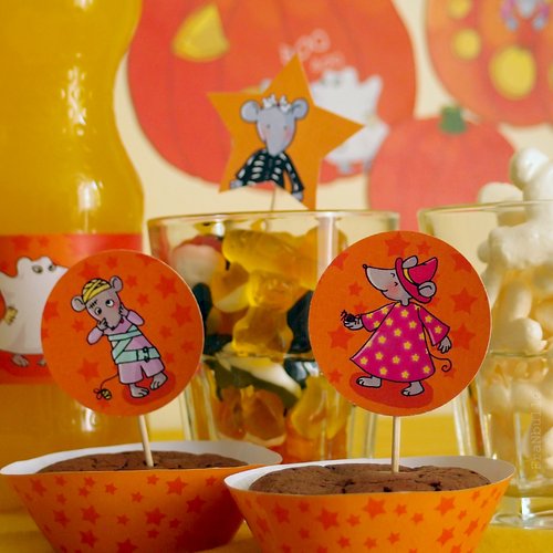 Kit halloween pour les petits, décoration citrouilles et petites souris, fichiers jpg à imprimer