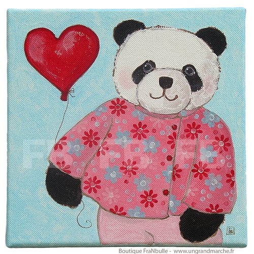 Tableau pour décor de chambre enfant "mam'zelle panda"