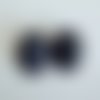 Pierre sable bleu, clips oreilles laiton bronze avec cabochons ronds 16mm,cadeau fete anniversaire noel, fait mains en france