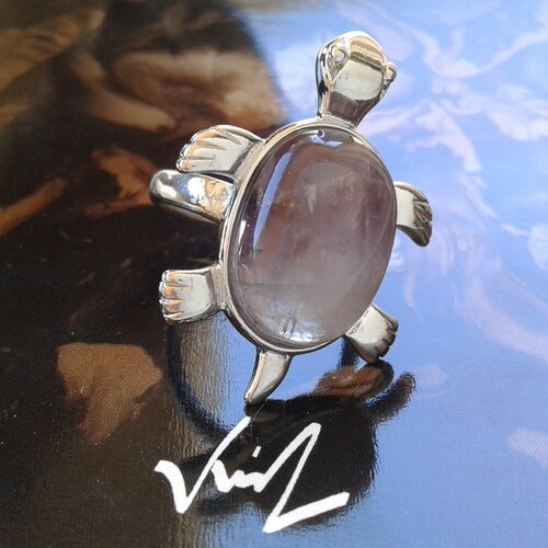 Amethyste,bague tortue argent tibetain,ajustable,pierre gemme fine,semi precieuse violet,bijou femme boheme,cadeau fete anniversaire noel