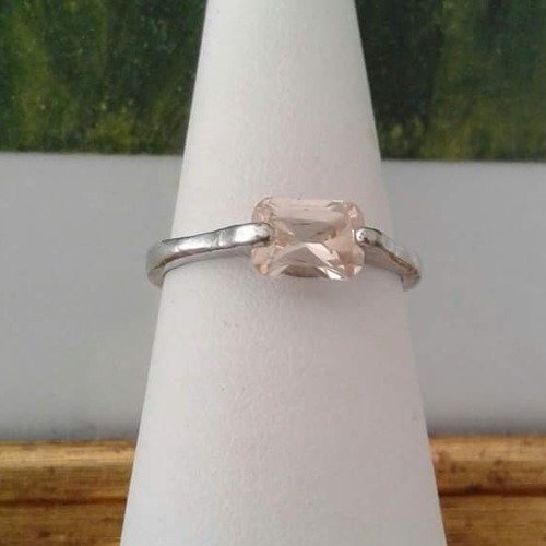 Bague zircon champagne t53