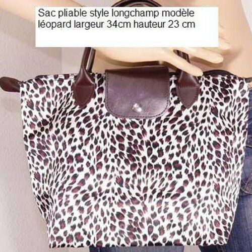 Sac leopard pliable,lavable,fermoir pression,eclair,marron beige,maroquinerie femme,sac à main soiree,plage,shopping