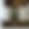 Aquarelle originale ooak,artiste peintre française,broche carrée bronze,feuille branche,epingle,bleu vert gris,bobo boho gothique,abstrait