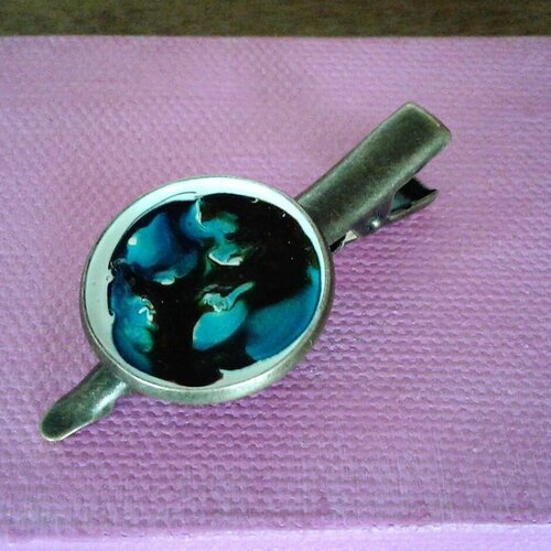 Peintute fluide,pince cravate,bleu noir blanc,art modern abstrait art nouveau,accessoire costume cravate,bobo boho gothique,cadeau