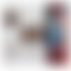 Peinture sur verre,boutons de manchette acier inoxydable,abstrait vert rouge blanc,fait mains en france,cadeau fete noel