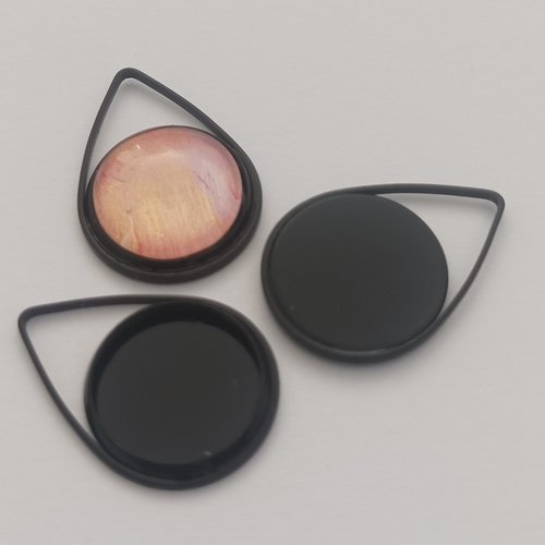 12mm,base pendentif breloque noir oeil,support cabochon rond,collage plat image verre fimo,fourniture bricolage mercerie,bijou gothique boho