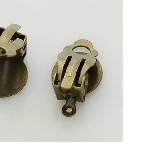 10mm,base clip boucle oreille bronze,non percée,collage image,verre,pierre,diy bijou,gothique,hippie,plateau rond,baroque,vintage,femme