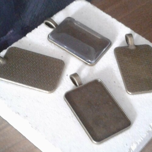23x33mm,lot,support pendentif laiton,pour collage cabochon rectangulaire,fond plat,fimo pierre image resine,fourniture mercerie bijou