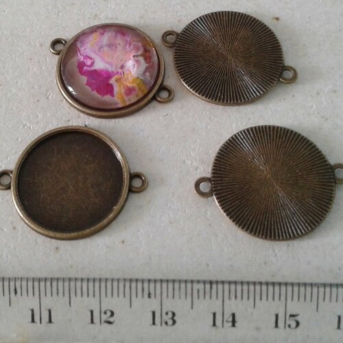 20 mm,base connecteur bronze,collage cabochon rond plat,image verre fimo,fourniture bricolage mercerie,diy bijou gothique boheme