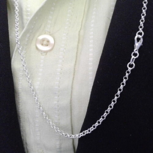 76 cm,argent 925,chaîne jaseron complète,30 pouces,fermoir mousqueton,bijou gothique punk boheme,fourniture mercerie bricolage,unisex