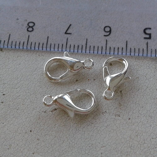6x12mm,lot argent sterling 925,fermoir mousqueton,fourniture bricolage mercerie,diy bijou deco scrap