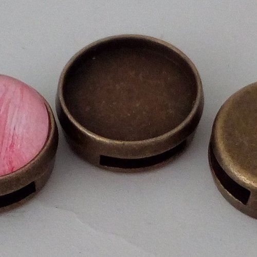12mm, bouton laiton bronze, support cabochon rond,fond plat, collage verre image fimo resine pierre, fourniture bricolage mercerie, diy brac