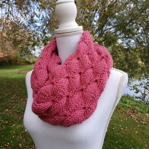 Snood rose framboise