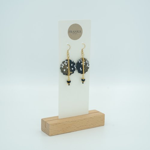 Boucles d'oreilles hokkaïdo en papier washi et perle de verre tchèque