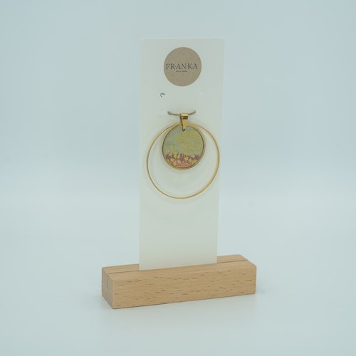 Pendentif sakura en papier washi et métal doré à l’or fin