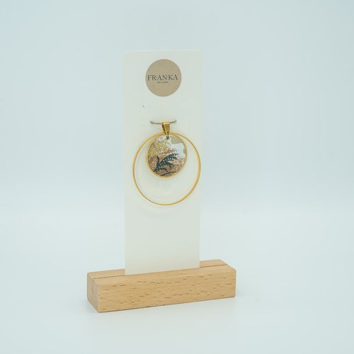 Pendentif sakura en papier washi et métal doré à l’or fin