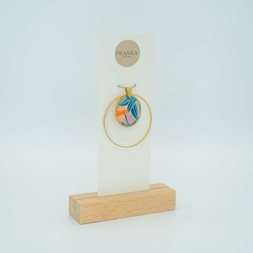 Pendentif sakura en papier washi et métal doré à l’or fin