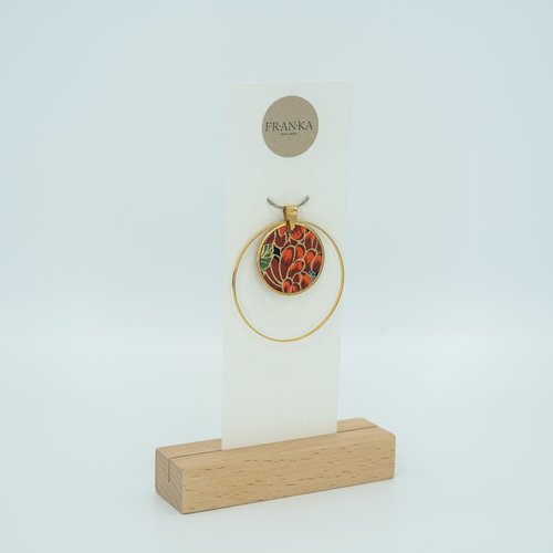Pendentif sakura en papier washi et métal doré à l’or fin