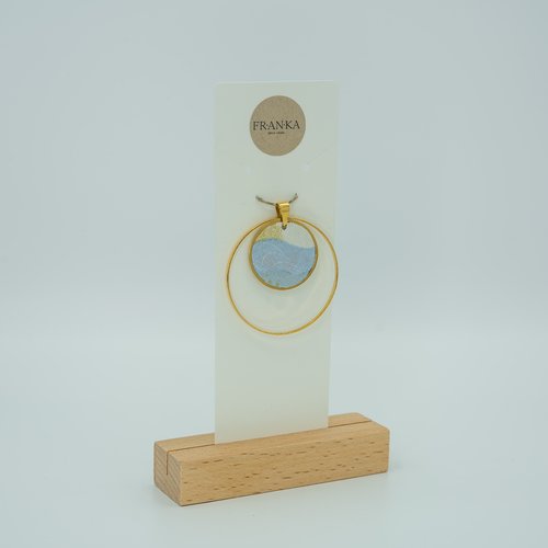 Pendentif sakura en papier washi et métal doré à l’or fin