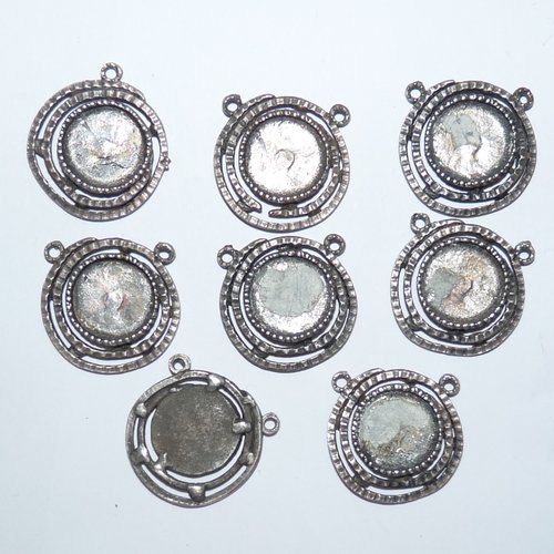 8 supports cabochons 2 anneaux pour création de pendentif base pour colliers