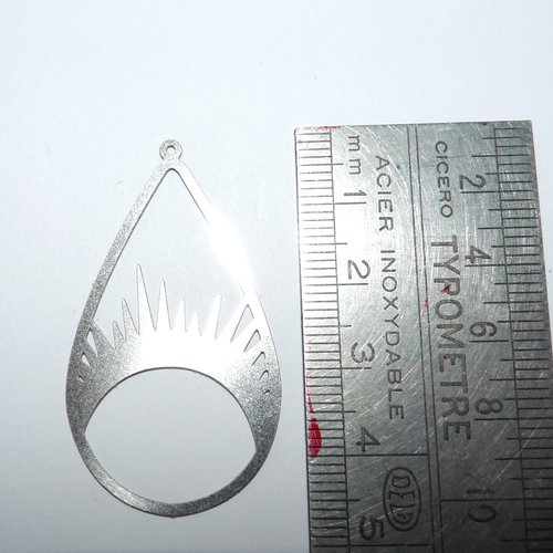 9 pendentifs gouttes ajourées breloque rayons de soleil en acier inoxydable pour création de bijoux
