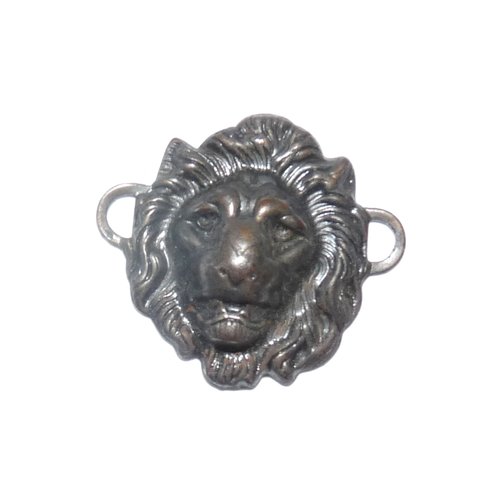 Connecteur tête de lion vintage en relief cabochon animal pour création de bijoux collage élément décoratif