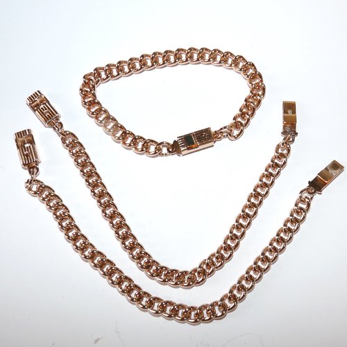 7 bracelets couleur or rose avec fermoir à décorer de breloques charms pendentifs pour création de bijoux