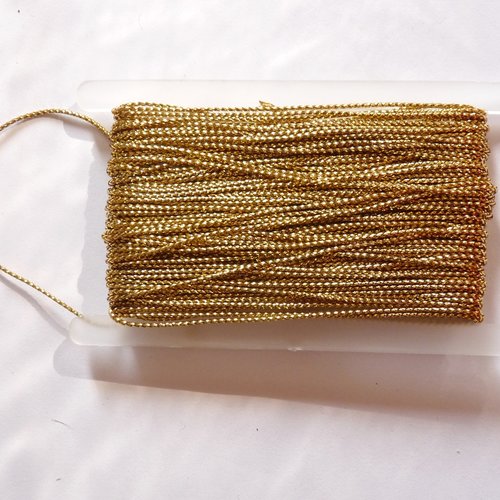 Corde dorée de 1 mm ficelle tressée fil pour création couture mercerie bijoux
