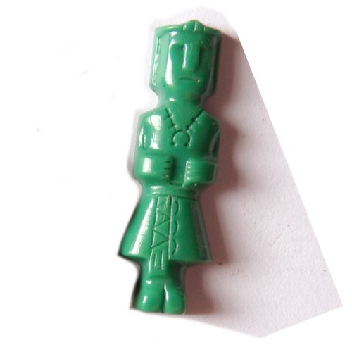 Cabochon vert personnage totem tribal ethnique tiki breloque incas pour création de bijoux collage