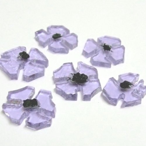 12 cabochons fleurs en verre lilas en fusing pour pendentif collage breloque en verre fusionné pour créer des bijoux