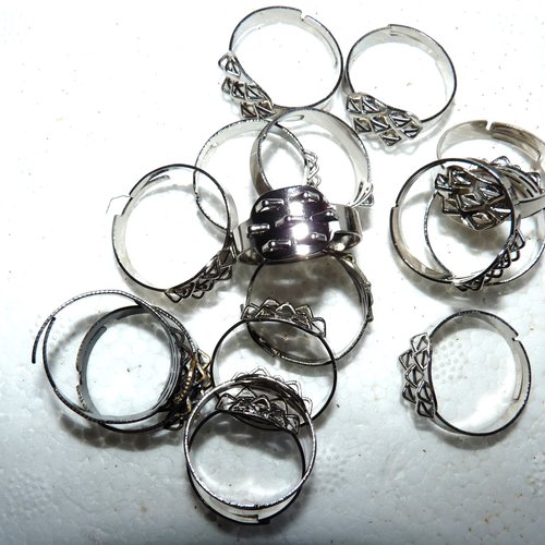 13 supports de bague base avec 7 crochets pour pendre des breloques perles anneau ajustable