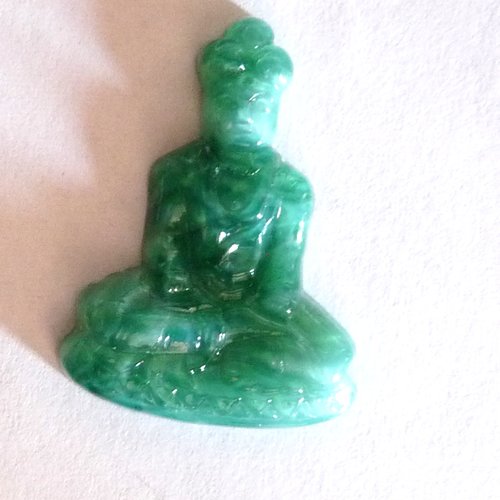 Cabochon bouddha en jade vert pendentif zen spirituel pour création de bijoux