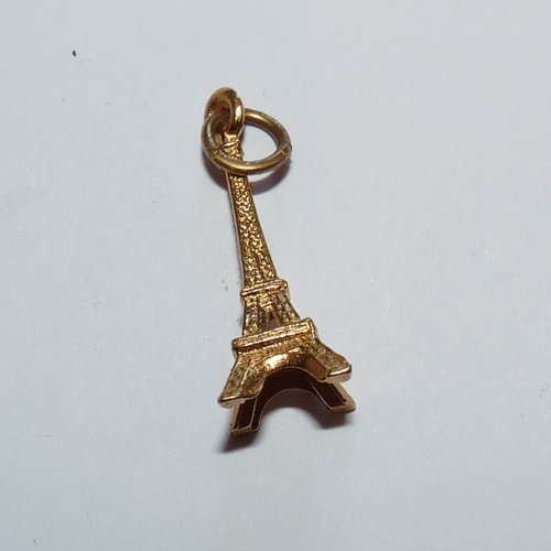 Breloque tour eiffel dorée pendentif monument de paris pour création de bijoux