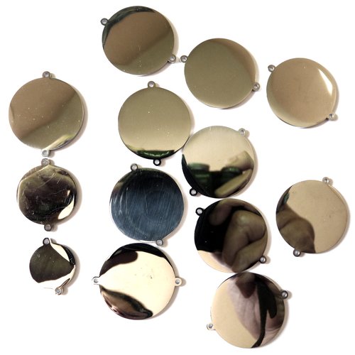 13 supports cabochons base connecteurs rond acier inoxydable pour création