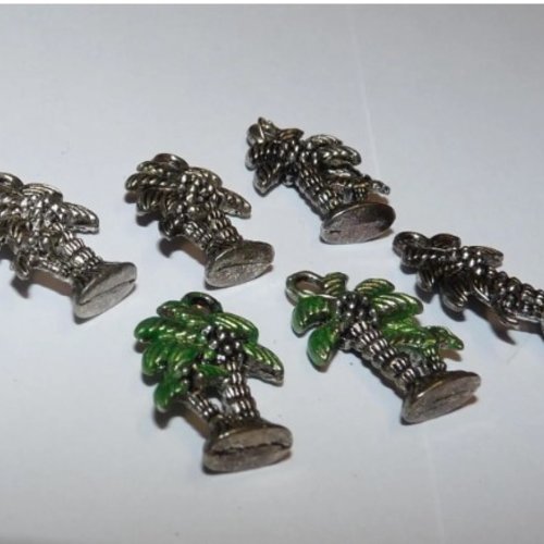 6 breloques palmier pendentif arbre de vie cocotier pour création bijou exotique