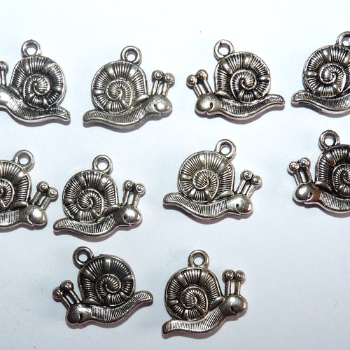11 breloques escargot pour création de pendentif pour création de bijoux