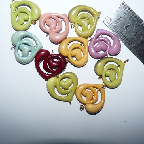 28 breloques cœurs charms pendentif romantique matériel créatif pour création de bijoux thème amour saint valentin