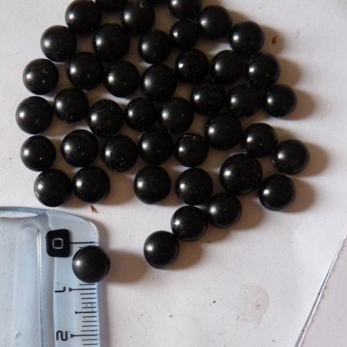 Lot de 20 cabochons noirs en verre pour création de bijoux décoration ornement