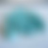 55 cabochons navette 3 côtés triangle en verre allongé bleu turquoise 1,6cm vintage